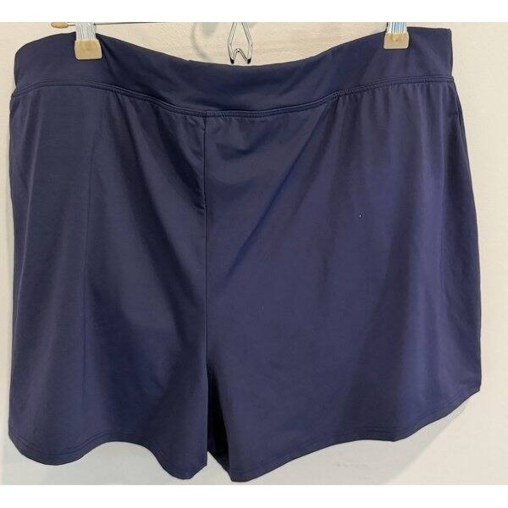 Lands End Navy Blue Swimsuit Shorts Built in Liner 3" Inseam Size 18W